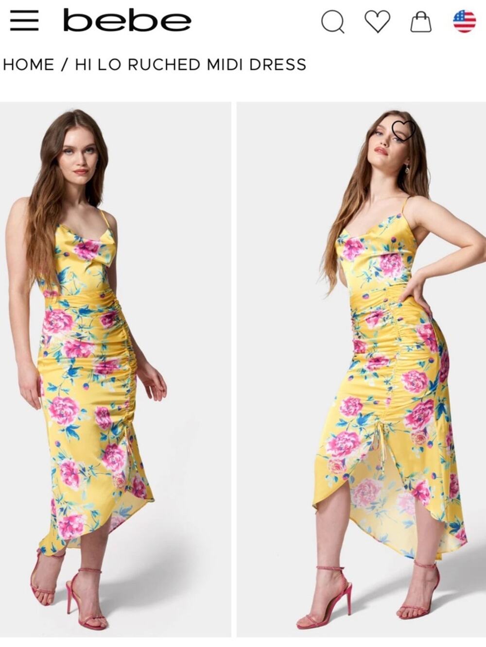 New Bebe strappy floral midi dress